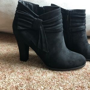 Black Booties (faux suede) Size 8